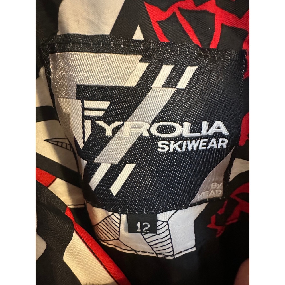 Vintage Tyrolia by Head Ski Suit Women 12 Red Black Graphic Jacket Stirrup Pants - Picture 5 of 15